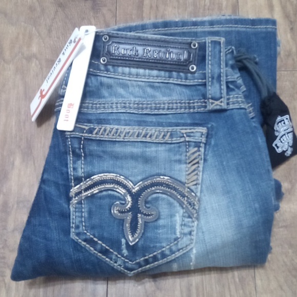 Rock Revival Women's 26 Bootcut Alanis Embellished Embroidered Distressed NWT - Picture 4 of 12